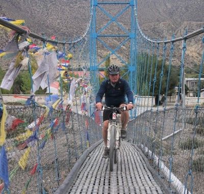 Phil Turner Cycling on the  tour with redspokes